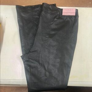 Serra Sleek Black Faux Leather Pants XL Bootcut